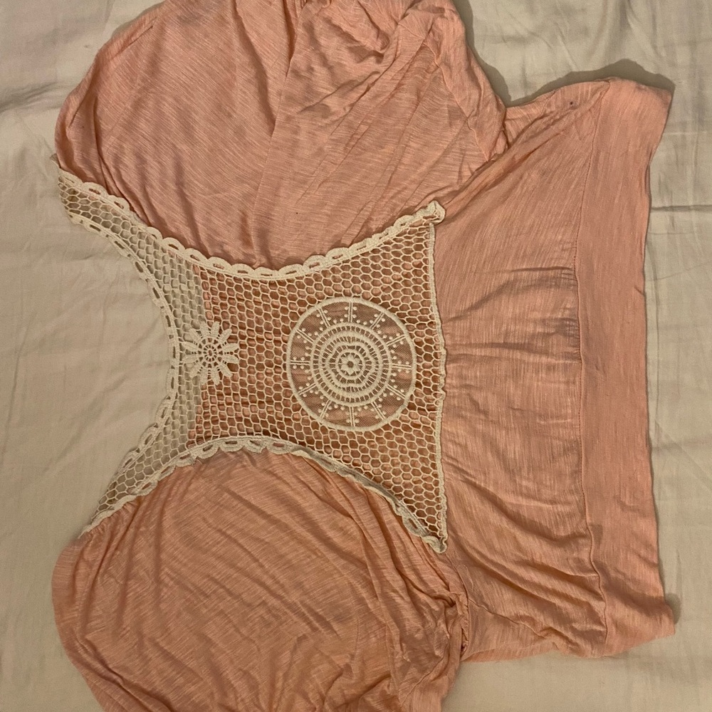 Lace Back Pink Crop Top